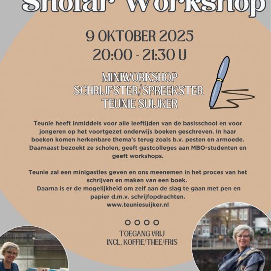 Workshop met schrijfster/spreekster Teunie Suijker bij Christelijke boekwinkel Shofar