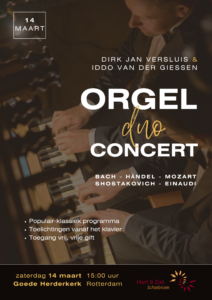 Vierhandig orgelconcert Goede Herderkerk
