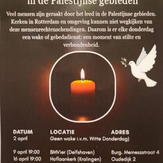 Wake voor vrede en gerechtigheid in de Palestijnse gebieden