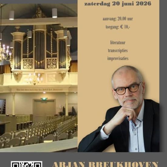 Arjan Breukhoven op het orgel Oude Kerk in Zwijndrecht