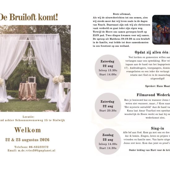 De Bruiloft komt!