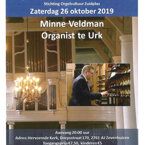 Minne Veldman bespeelt orgel Dorpskerk Zevenhuizen