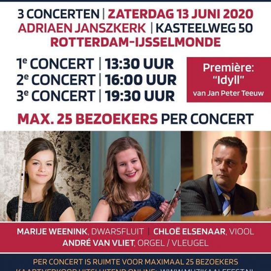 Zaterdag 13 juni 2020 een concert met publiek.