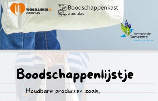 Boodschappenlijst voedselinzameling in Nieuwerkerk aan den IJssel