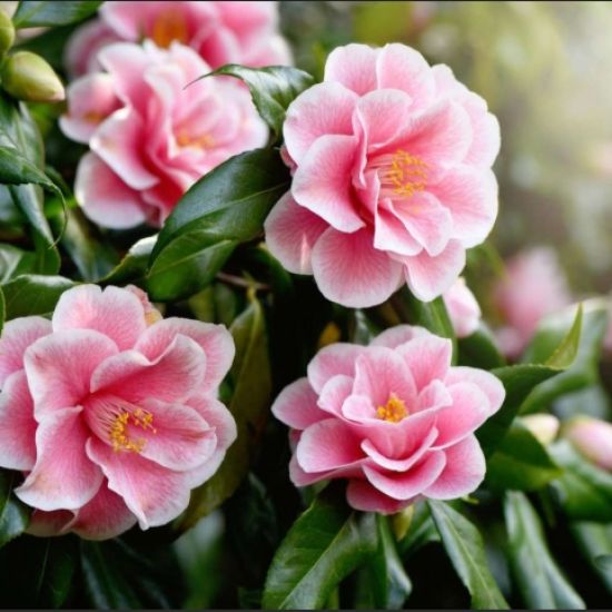 De Camellia weerspiegeld Gods werk